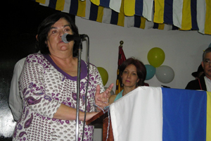 Guillermina Hernández, viceconsejera de Emigración de Canarias, durante su discurso.