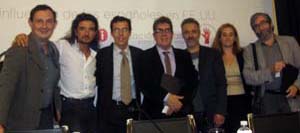 Los ponentes en la mesa ‘La cultura española en EE UU’. Los ponentes en la mesa ‘La cultura española en EE UU’.