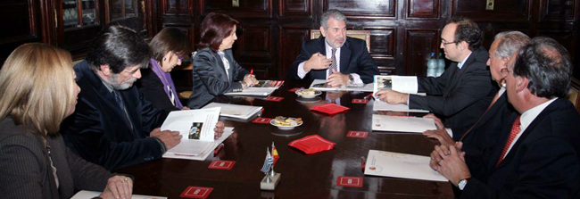 Pin, durante la reunión con la Cámara Española de Comercio.