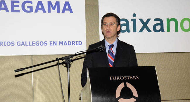 El presidente Núñez Feijóo, durante su intervención en el acto.