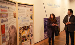 Rodríguez Miranda, durante la visita a la exposición. 