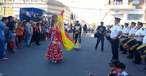 La abaderada española, durante el desfile. 