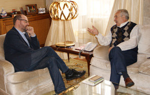 Martiño Noriega y Carlos Penelas, durante el encuentro. 