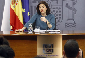 Sáenz de Santamaría, en la rueda de prensa posterior al Consejo de Ministros.