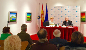 Un momento de la conferencia en la Casa de Galicia. 