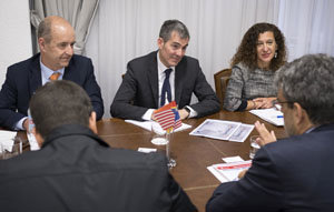 Fernando Clavijo, durante el encuentro con la Cámara de Comercio de Estados Unidos en España.