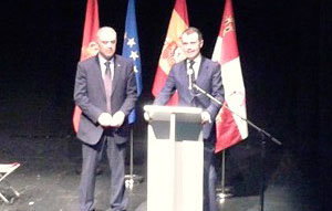 José Manuel Herrero, durante su intervención en el aniversario de la Casa de Castilla y León en Navarra.