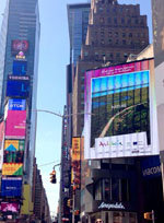 Una de las pantallas en Times Square. 