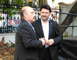 Rodríguez Miranda fue recibido por el presidente de la entidad, Álvaro Moreira.