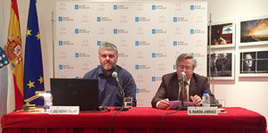 José Antonio Cascudo y Ramón Jiménez, durante la charla.