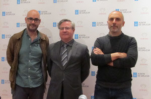 Francisco Castro, Ramón Jiménez y Carlos Vila, durante la presentación.