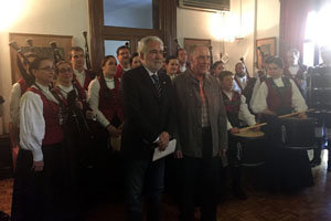 O presidente do Parlamento galego participou do evento no Centro Galego de Barcelona.