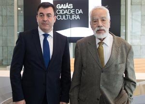 Román Rodríguez y Basilio Losada, en el acto celebrado en la Cidade da Cultura.