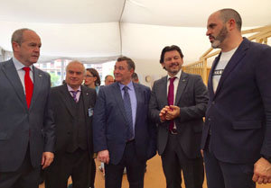 Un momento de la visita de Rodríguez Miranda a Bilbao.