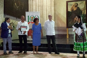 Juan Andrés Blanco, José Luis Bermúdez, María Victoria Rabanillos y Francisco Montalbán, en la Basílica de San Francisco de Asís.