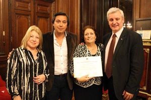 Amelia Alonso, Daniel Presti, Dora Pegito y Emilio Raposo, en el acto.