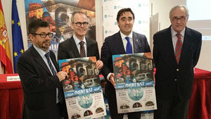 Mariano Santiso, Jesús Vázquez, Jorge Pumar y  José Ramón Ónega, en la presentación de la campaña en Madrid.