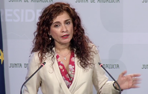 La consejera andaluza de Hacienda, María Jesús Montero, durante la presentación de los presupuestos de 2017.