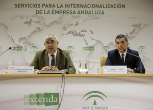 Antonio Ramírez de Arellano, durante su intervención en la misión comercial organizada por Extenda en Sevilla.
