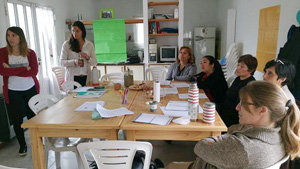 El taller contó con las psicologas del Espacio Analítico Tres Lomas.