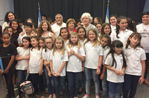 Algunos de los niños participantes en el encuentro coral.