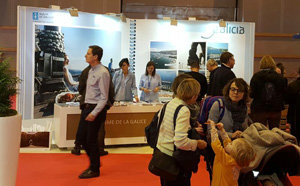 Vista del estand de Galicia en el Salón Náutico de París.