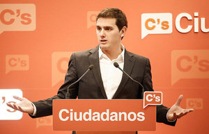 Albert Rivera, durante la rueda de prensa.