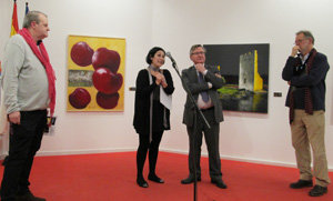 Guille de la Paz, Gloria López, Ramón Jiménez y Elías Serra, durante la inauguración de la exposición.
