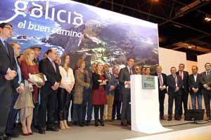 Alberto Núñez Feijóo, durante su intervención en el acto que tuvo lugar en Fitur.