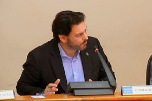 Antonio Rodríguez Miranda, durante su intervención en la Comisión parlamentaria.