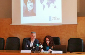 Valentín García y Olga López, durante la presentación del proyecto.