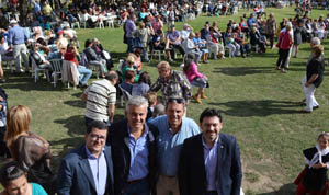 Rodríguez Miranda, Jorge Torres y Alejandro López Dobarro, durante la celebración de la Romería.