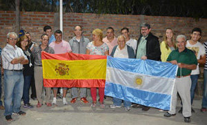 Un momento de la inauguración de las canchas de tejo.