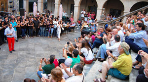 Un momento de la clausaura de la edición de 2016 en Ourense, con la presencia de Rodríguez Miranda.