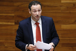 Guillermo Martínez, en el pleno de la Junta General del Principado.