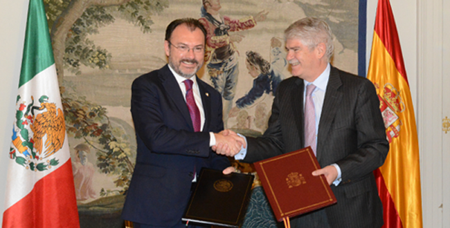 Alfonso Dastis y Luis Videgaray, durante la Comisión Binacional.