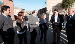 Juan Vicente Herrera, durante su visita a Villalar.