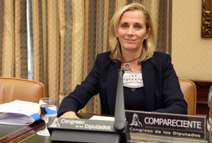 Marina del Corral, durante su comparecencia en el Congreso.