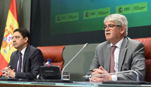 Nasser Bourita y Alfonso Dastis, tras la reunión mantenida en Madrid.