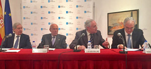 De izda. a dcha.: G. Rodríguez Mourullo, J. Manuel Romay, J. Ramón Ónega y Carlos Lema.