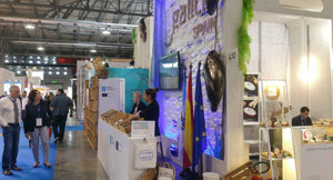 Vista del estand de Galicia en la feria de Milán.