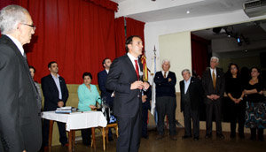 Intervención del alcalde de Tui, Enrique Cabaleiro, durante el banquete por el Centenario de la Casa de Tuy.