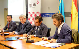 Un momento de la presentación de los vuelos a Munich.