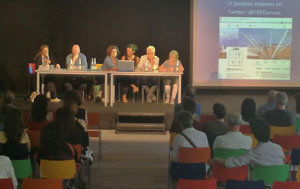 De izd. a dcha.: Mª Jesús García, Massimo Fusaro, Ana Lourdes de Hériz, Ana Álvarez, Carmelo Valero y Aurora Romera.