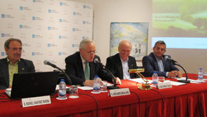 Rafael Sánchez, José Ramón Ónega, José Cerdeira y Casimiro Masaguer, participantes en la mesa redonda.