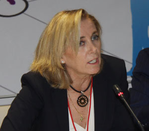 Marina del Corral, durante su intervención.
