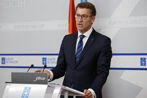 Alberto Núñez Feijóo, durante la rueda de prensa posterior al Consello de la Xunta.