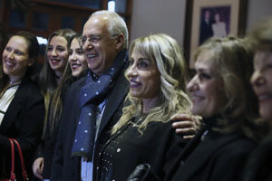 José Ignacio Ceniceros, durante el encuentro con los riojanos que residen en Chile.