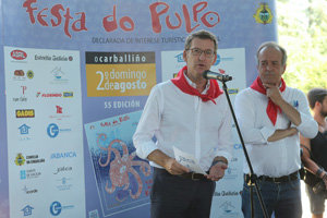 Núñez Feijóo, durante su intervención en la Fiesta do Pulpo.
