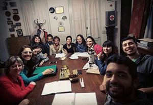 La directiva en pleno, durante su última reunión.